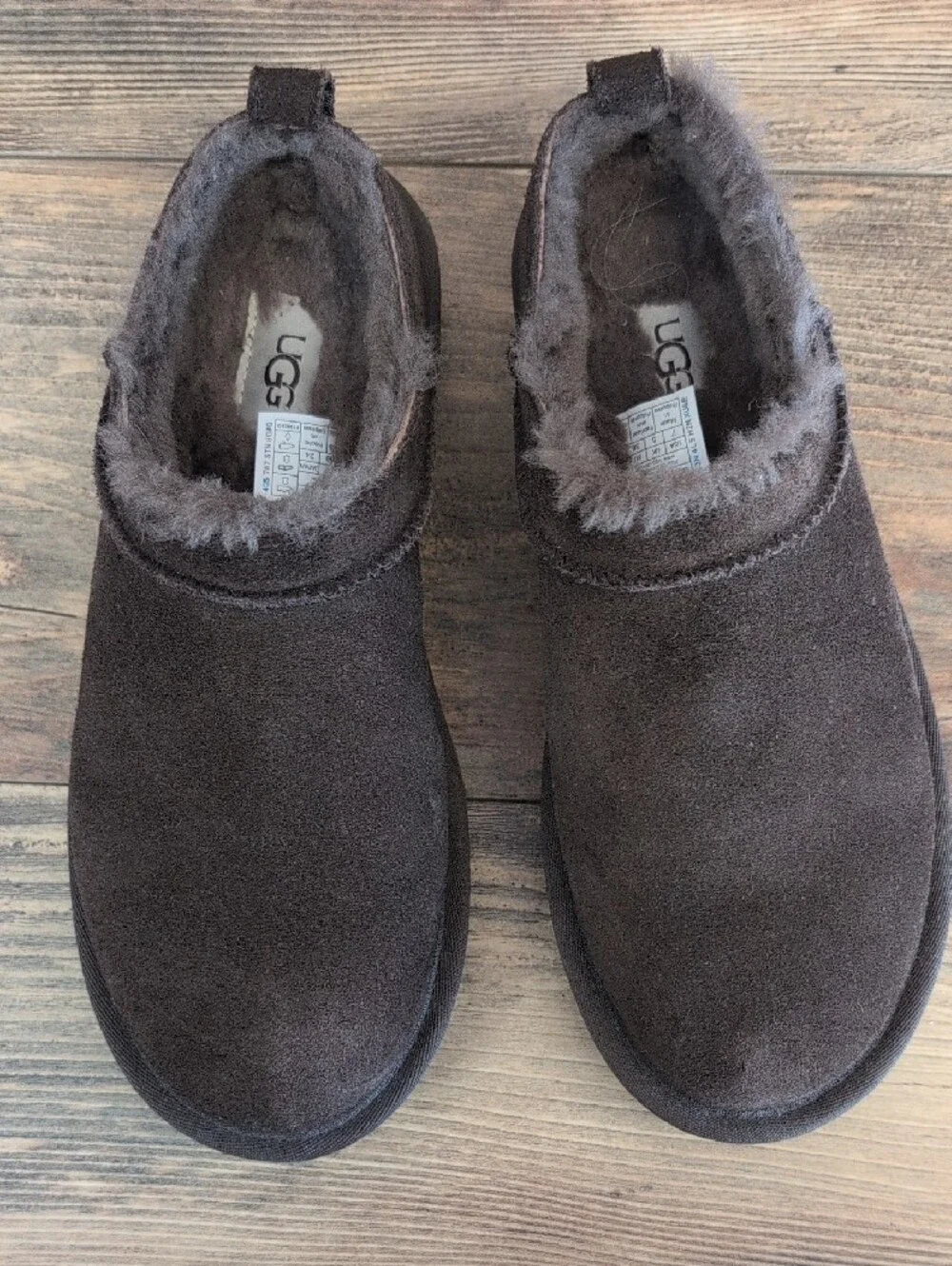 UGG 1173891 Brown Classic Micro Slip On Ankle Booties Boots                540A
